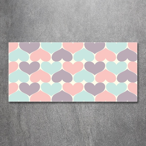 Quadro vetro acrilico Cuori colorati