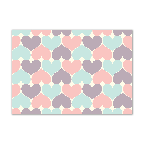 Quadro vetro acrilico Cuori colorati