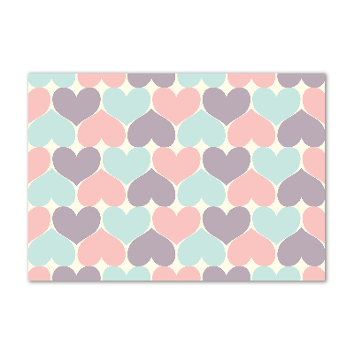 Quadro vetro acrilico Cuori colorati