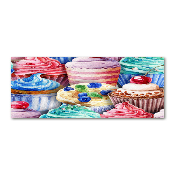 Quadro vetro acrilico Cupcake colorati