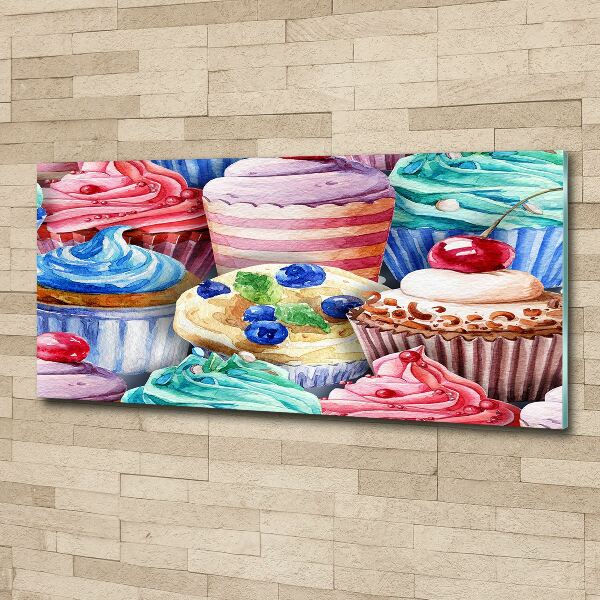 Quadro vetro acrilico Cupcake colorati