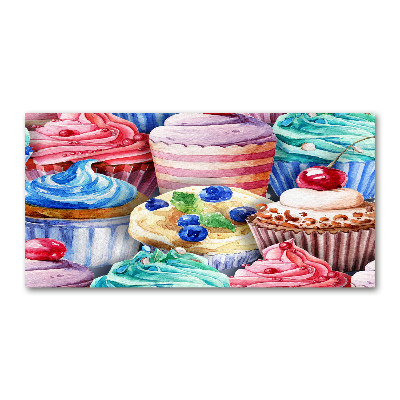 Quadro vetro acrilico Cupcake colorati