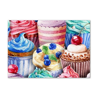 Quadro vetro acrilico Cupcake colorati
