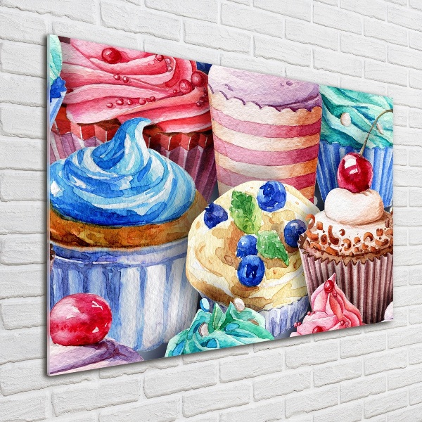 Quadro vetro acrilico Cupcake colorati