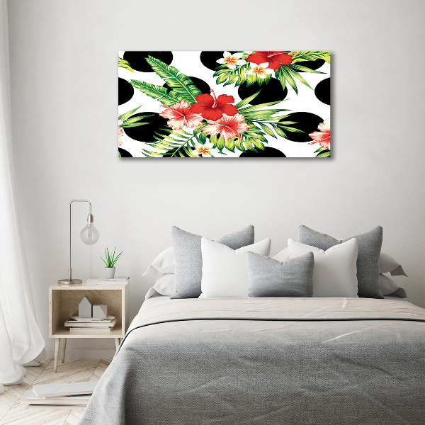 Quadro in vetro acrilico Fiori hawaiani