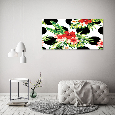 Quadro in vetro acrilico Fiori hawaiani