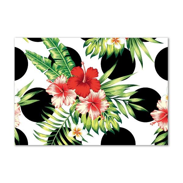 Quadro in vetro acrilico Fiori hawaiani