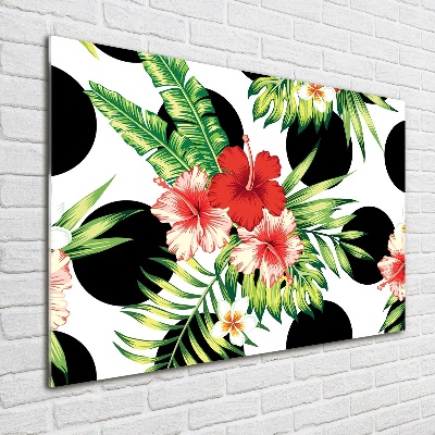 Quadro in vetro acrilico Fiori hawaiani