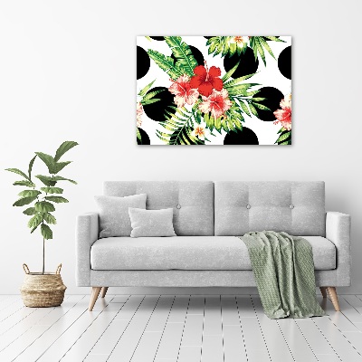 Quadro in vetro acrilico Fiori hawaiani