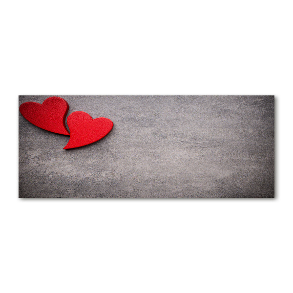 Quadro vetro acrilico Cuori rossi