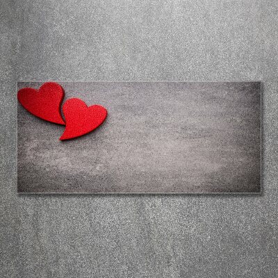 Quadro vetro acrilico Cuori rossi