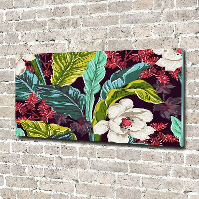 Quadro vetro acrilico Fiori tropicali