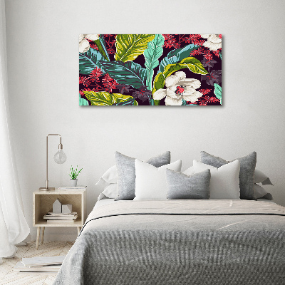 Quadro vetro acrilico Fiori tropicali
