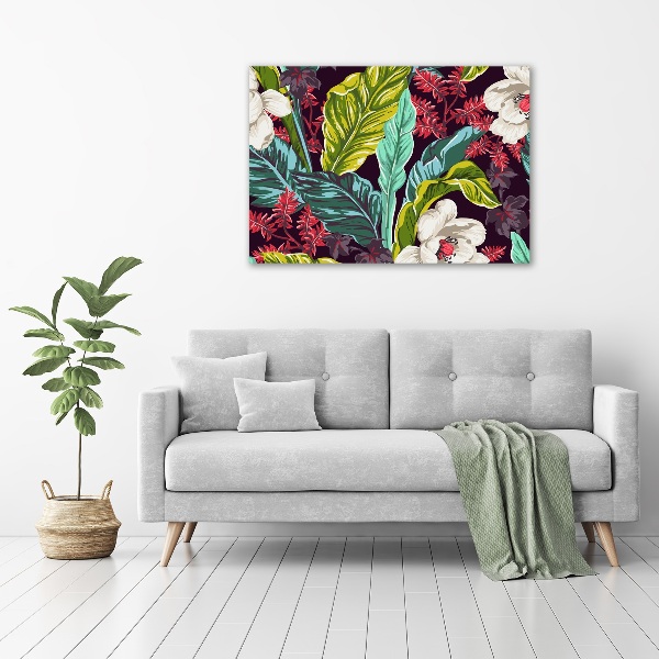 Quadro vetro acrilico Fiori tropicali