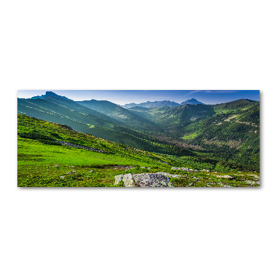 Quadro in vetro acrilico L'alba in montagna