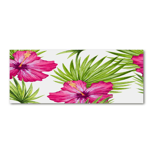 Quadro in vetro acrilico Fiori hawaiani