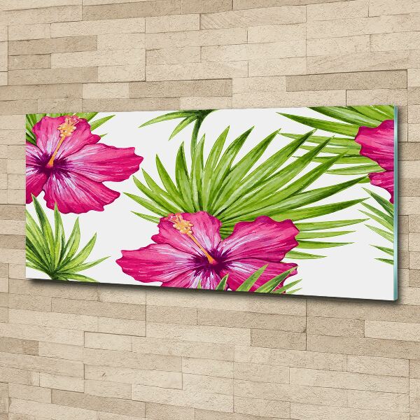 Quadro in vetro acrilico Fiori hawaiani