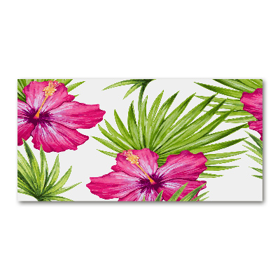 Quadro in vetro acrilico Fiori hawaiani