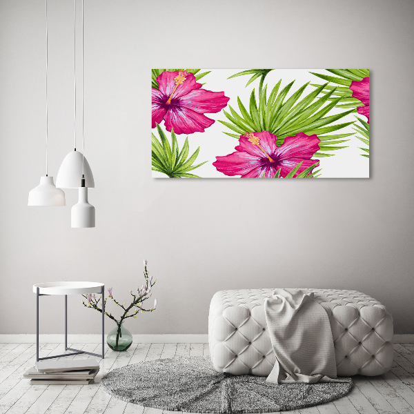 Quadro in vetro acrilico Fiori hawaiani