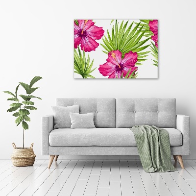 Quadro in vetro acrilico Fiori hawaiani
