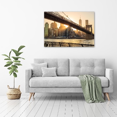 Quadro su vetro acrilico Ponte di Brooklyn