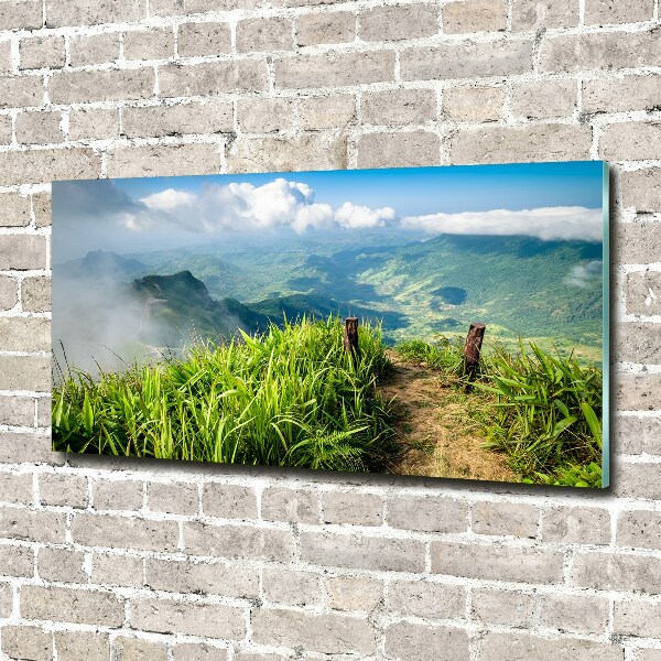 Quadro in vetro acrilico Sentiero verso la cima