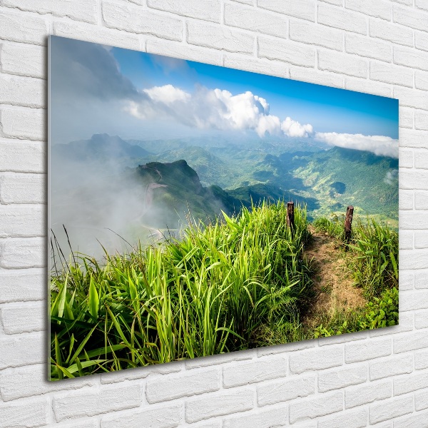 Quadro in vetro acrilico Sentiero verso la cima