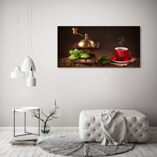 Quadro su vetro acrilico Caffè e macinacaffè