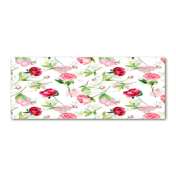 Quadro in vetro acrilico Peonie rosa