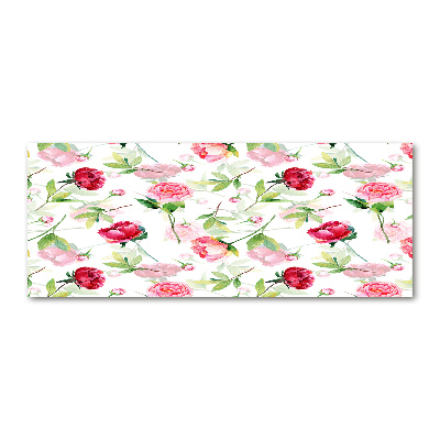 Quadro in vetro acrilico Peonie rosa