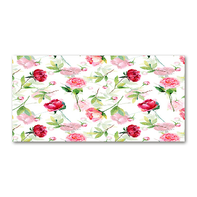 Quadro in vetro acrilico Peonie rosa