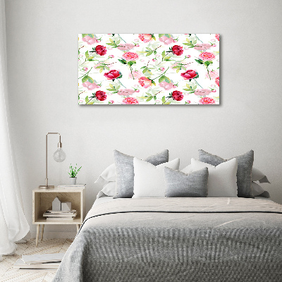 Quadro in vetro acrilico Peonie rosa