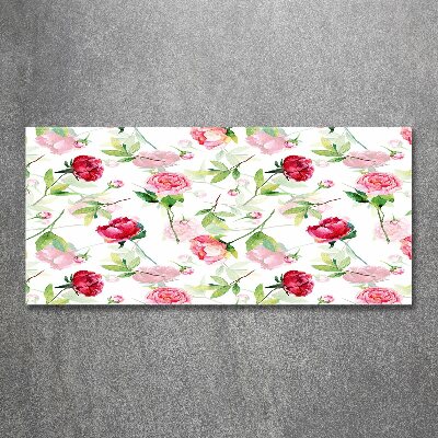 Quadro in vetro acrilico Peonie rosa
