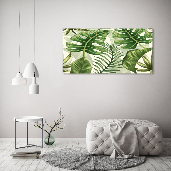 Quadro su vetro acrilico Foglie tropicali