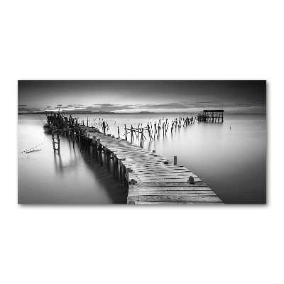 Quadro in vetro acrilico Molo in legno
