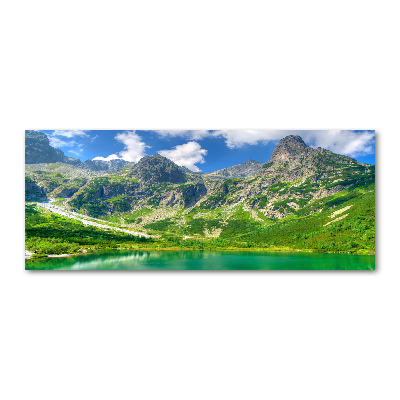 Quadro vetro acrilico Lago tra le montagne