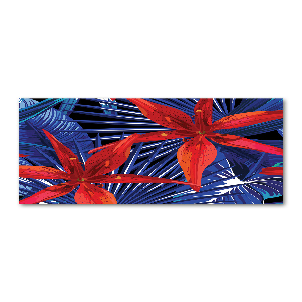 Quadro vetro acrilico Fiori tropicali