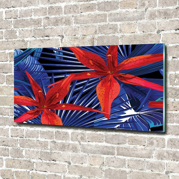 Quadro vetro acrilico Fiori tropicali