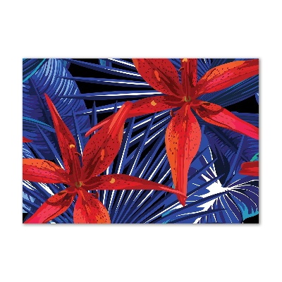 Quadro vetro acrilico Fiori tropicali