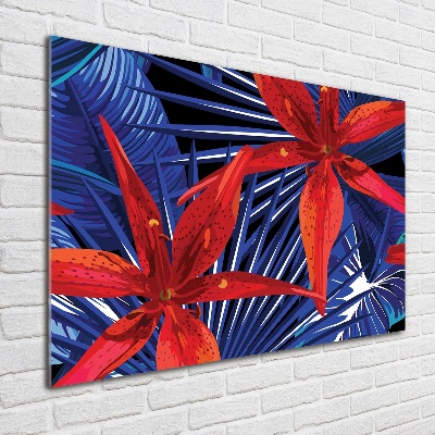 Quadro vetro acrilico Fiori tropicali