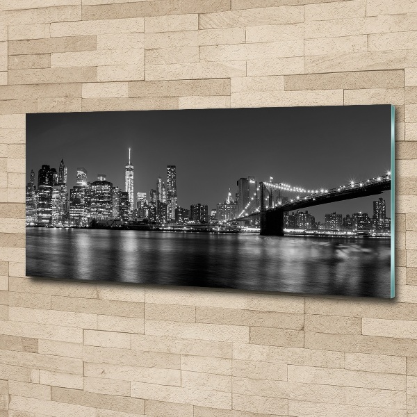 Quadro vetro acrilico Manhattan di notte