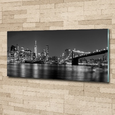 Quadro vetro acrilico Manhattan di notte