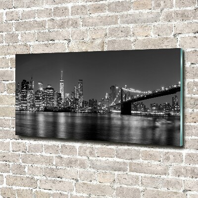 Quadro vetro acrilico Manhattan di notte