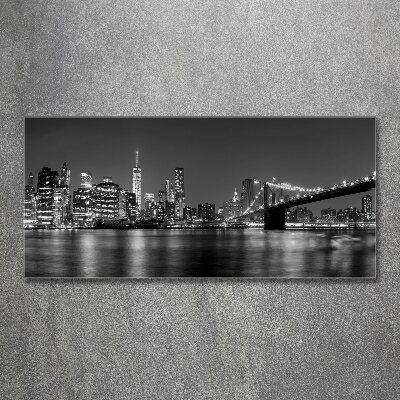 Quadro vetro acrilico Manhattan di notte