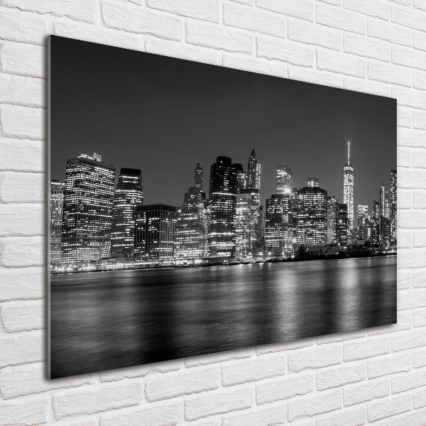 Quadro vetro acrilico Manhattan di notte