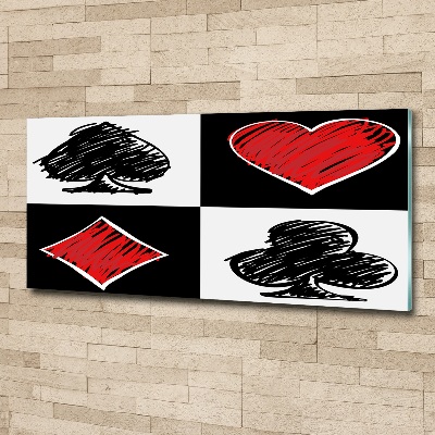 Quadro su vetro acrilico Semi delle carte