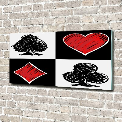 Quadro su vetro acrilico Semi delle carte