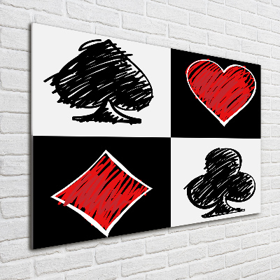 Quadro su vetro acrilico Semi delle carte