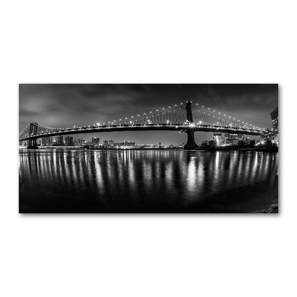 Quadro su vetro acrilico Manhattan di notte