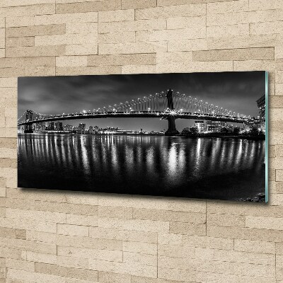 Quadro su vetro acrilico Manhattan di notte